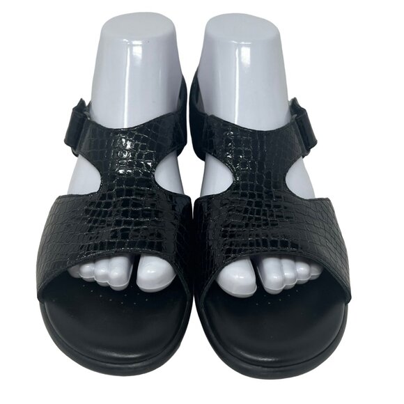 SAS Tripad Comfort Suntimer‎ Black Croc Leather Open-Toe Sandals 9.5 S (AAA) - Picture 3 of 9